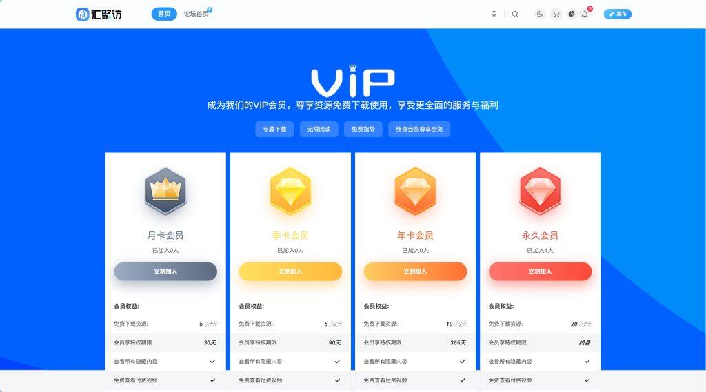 图片[1]-子比主题 – VIP会员权益页面（第二版）-汇聚访